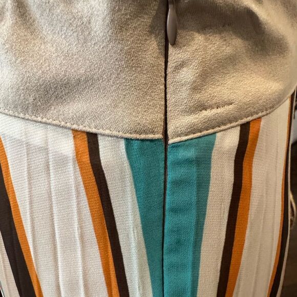 NWT ONS Line Style Pleated BOHO Striped Maxi Skirt. Size 18 - Picture 3 of 7